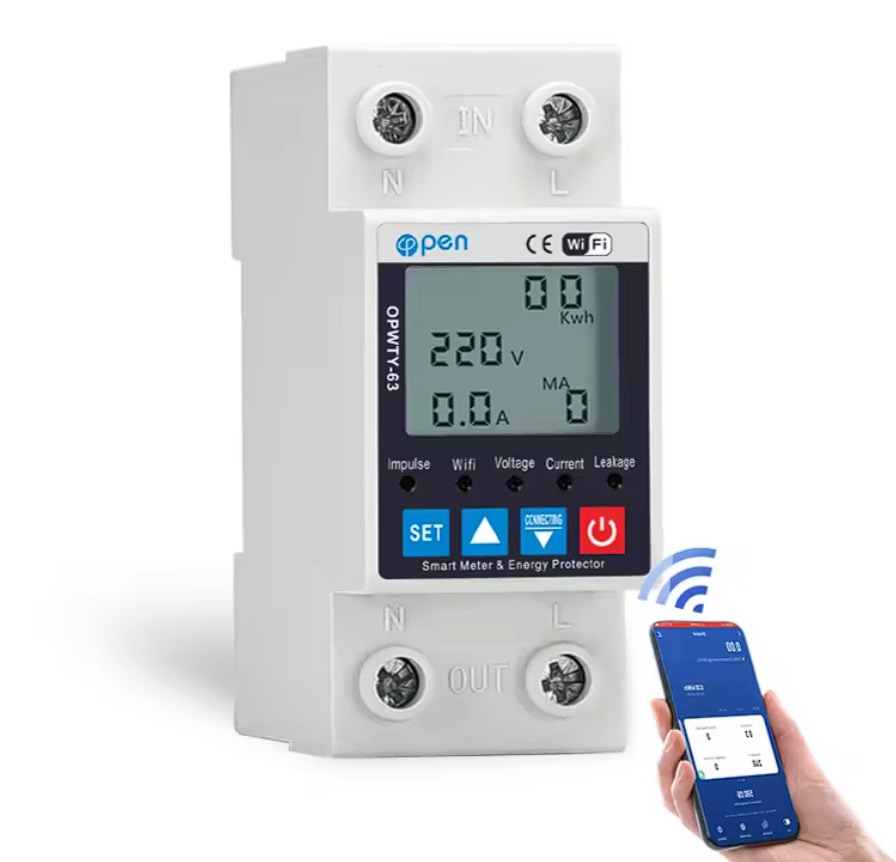 Releu de Protecție Tensiune WiFi 63A