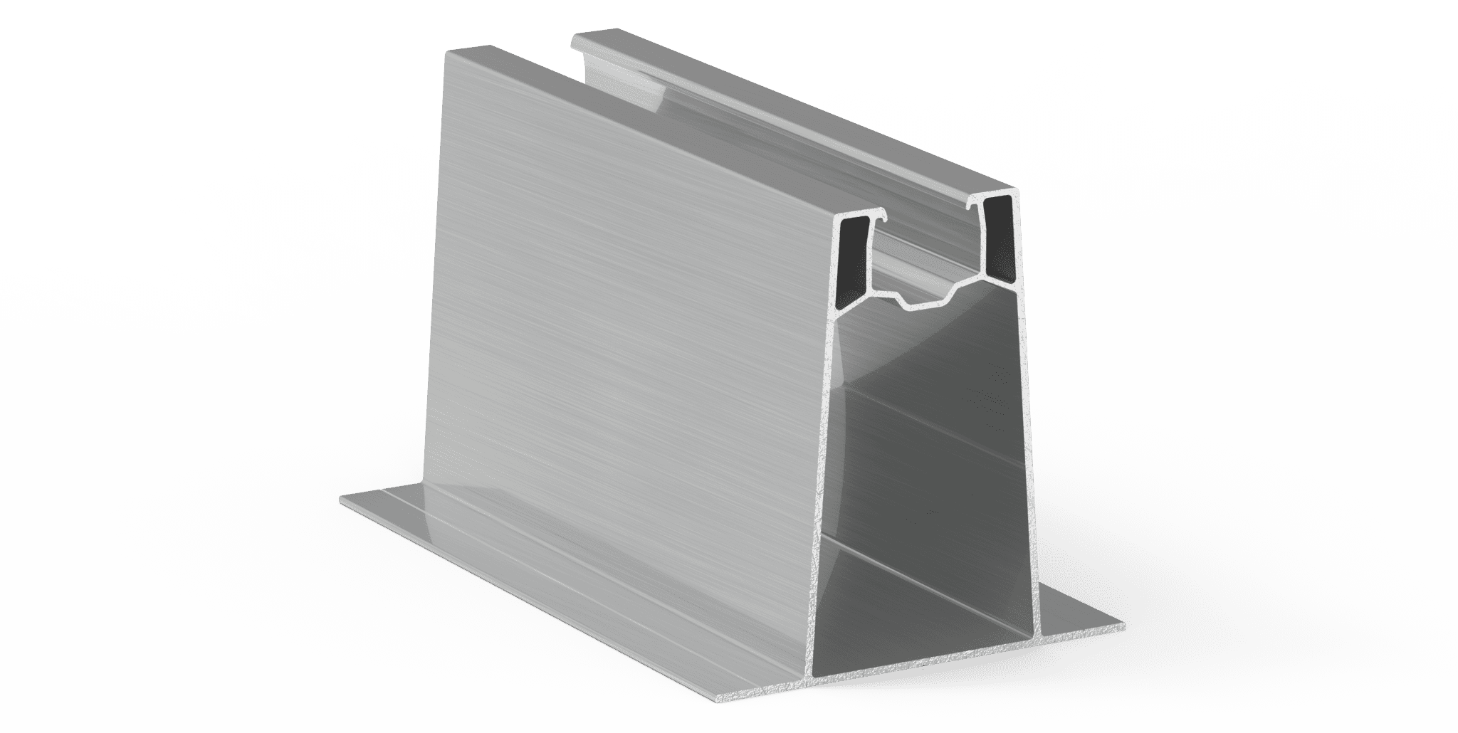 Profil Aluminiu Mini-Rail H-90mm, l-40mm, L-350MM, cu aripi și bandă EPDM