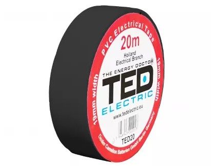 Banda izolatoare PVC, 20m x 19mm, pentru protectia si izolarea cablurilor, negru