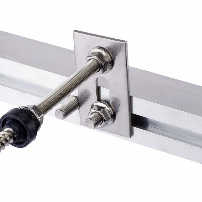 KIT Șurub M10 x 200 cu placă adaptoare montaj panou solar fotovoltaic